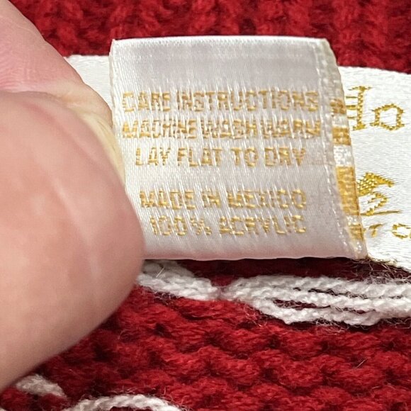 Tally Ho Sweater Womens XL Red Black Fair Isle Mock Neck 1/4 Zip Ski Outdoor - Picture 7 of 7